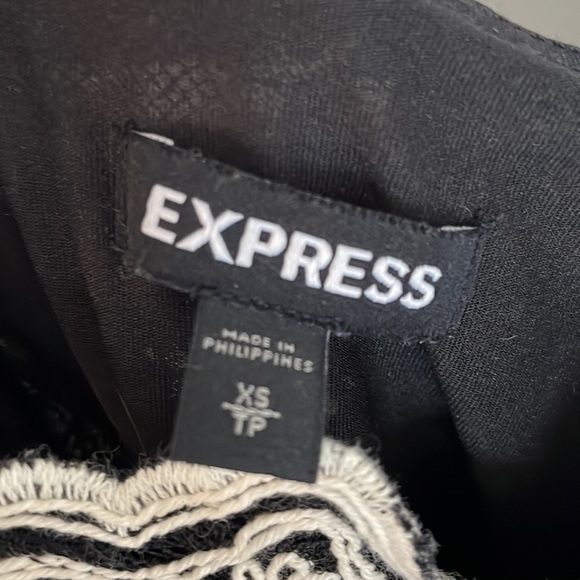 Express XS Dress Black with cream floral embroidery lace overlay worn once - Picture 3 of 3